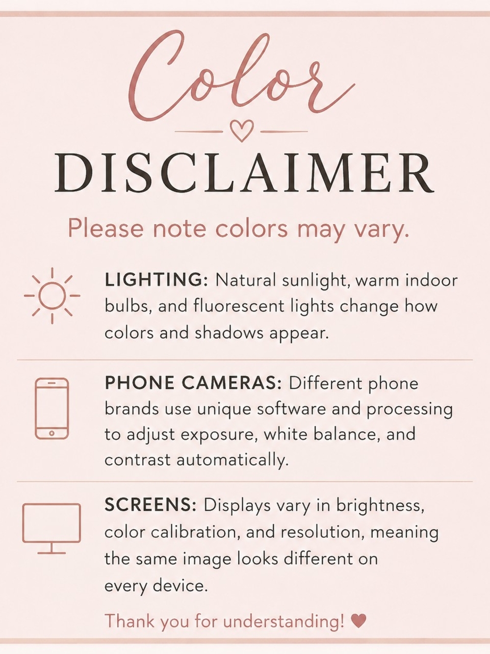 Color Disclaimer